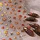 JMEOWIO 3D Nagelsticker Herbst Nail Art Sticker Selbstklebend Nagelaufkleber 5D Stereoskopisch Ahornblatt Erntedankfest Dekoration Nageldesign Zubehör 1 Blatt