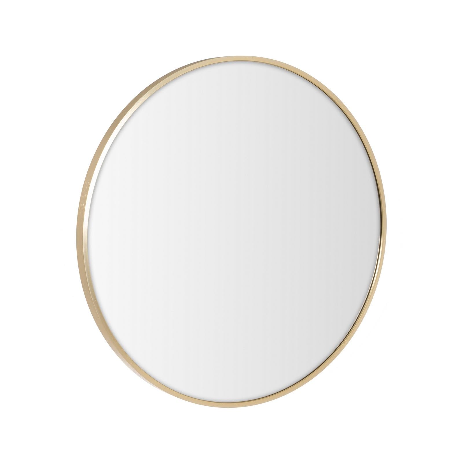 Espejo de Pared Redondo 60 cm Marco Aluminio Dorado LOLAhome Colgador Moderno