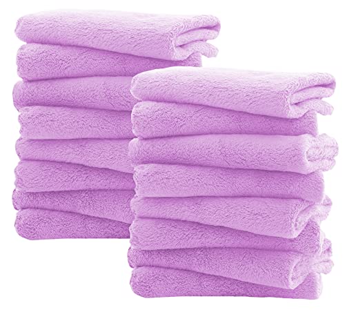Image of Spotted Play 16 Pack Burp Cloths for Baby - 20" by 10" Ultra Absorbent Burping Cloth, Newborn Towel - Milk Spit Up Rags - Burpy Cloths for Unisex, Boy, Girl - Burp Cloths Set (Purple)