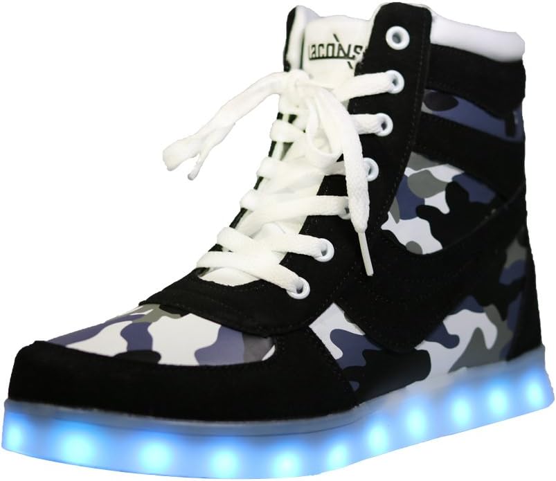 LACONSO High Top LED Shoes Light Up USB Charging Flashing Sneakers for Women Dancing Walking (6.5 US / 37 EU, Normal)