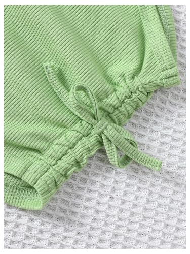 Image of OYOANGLE Toddler Girl's 4 Pack Ribbed Knit Crop Tank Tops Set One Shoulder Summer Camisole