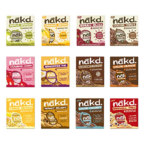 Nakd Fruit & Nut Bars Mixed Case (48 Bars 12 Flavours New)
