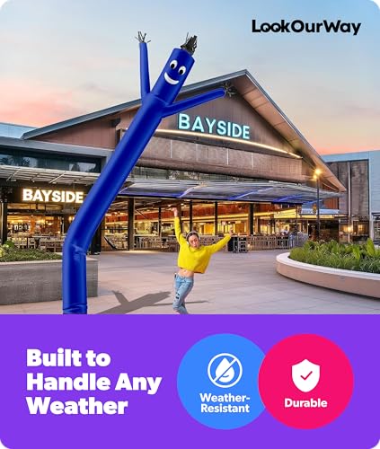 Image of LookOurWay Air Dancers Inflatable Tube Man Attachment - 20 Feet Tall Wacky Waving Inflatable Dancing Tube Guy for Business Promotion - Blower Not Included - Blue