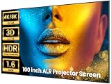 BIGASUO 100 inch ALR Projector Screen, 1.6 Gain Ambient Light Rejecting Projection Screen, 16:9 Anti-Crease Indoor Fixed Frame Projector Screen, 4K HD 3D Movie Screen for Home Theater, Easy to Instal