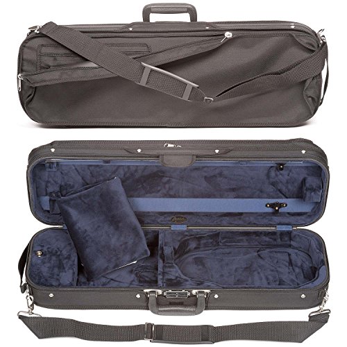 Bobelock Oblong Violin Case - 4/4 Size, Black with Blue Interior