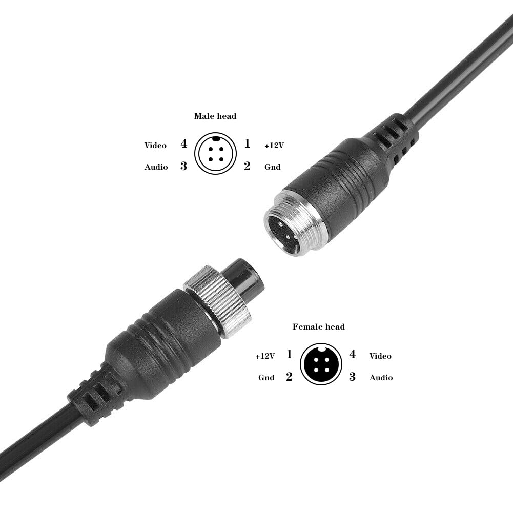 4PIN Video Camera Cable for Rear View Camera and Monitor,4Pin Aviation Extension Cable 10/15/20M Extension Wire for Car Truck RV - (Color Name: 20 Meters)