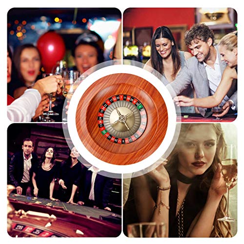 Deluxe Wooden Roulette Wheel, Professional Roulette Wheel European Roulette Wheel, Turntable Leisure Table Games,12 Inch Casino Grade Wooden Roulette Wheel Set