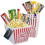 Movie Night Popcorn and Candy Gift Basket with...