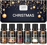 Christmas Essential Oils Gift Set, for Home, for Diffusers, 6x10mL, CAKKI Premium Grade Fragrance Oi