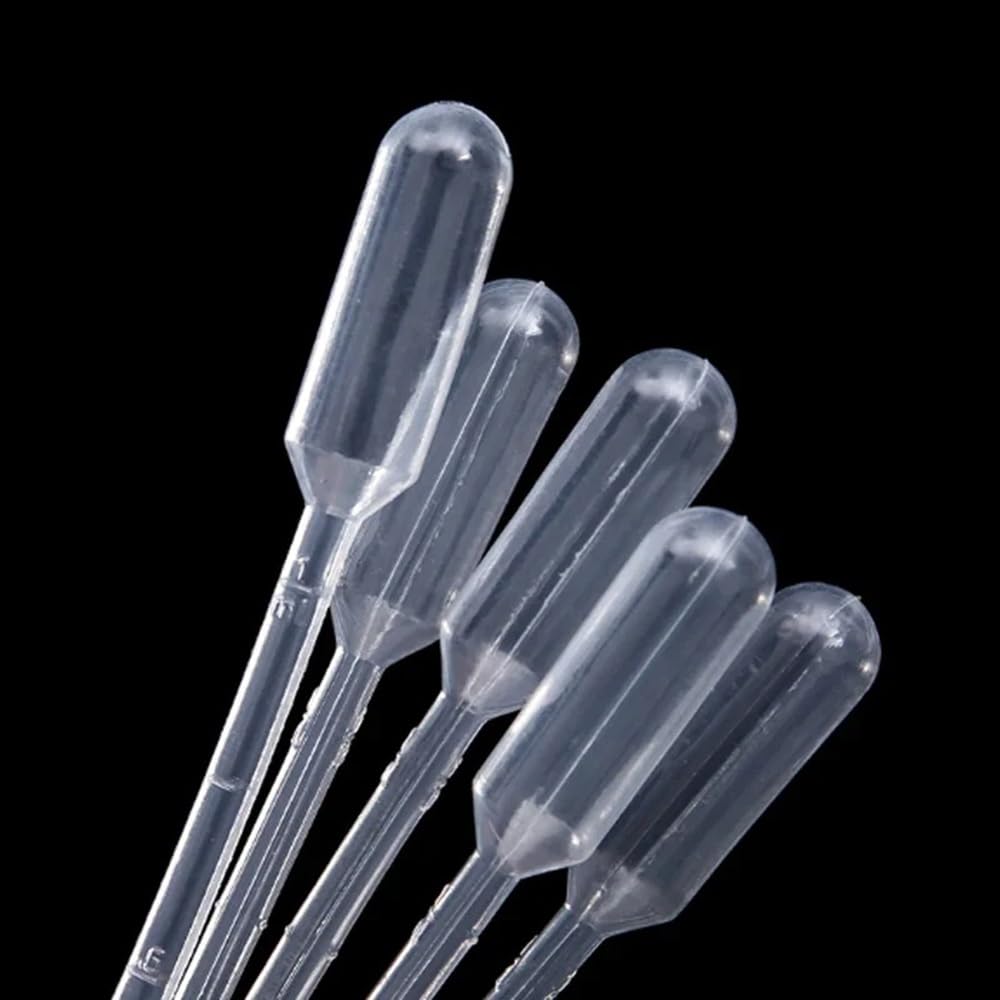Laborausstattung und -bedarf 100/200/300/500 Stück Laborpipette, transparent, 3 ml, Kunststoff, graduiert, Kunststoff-Tropfer