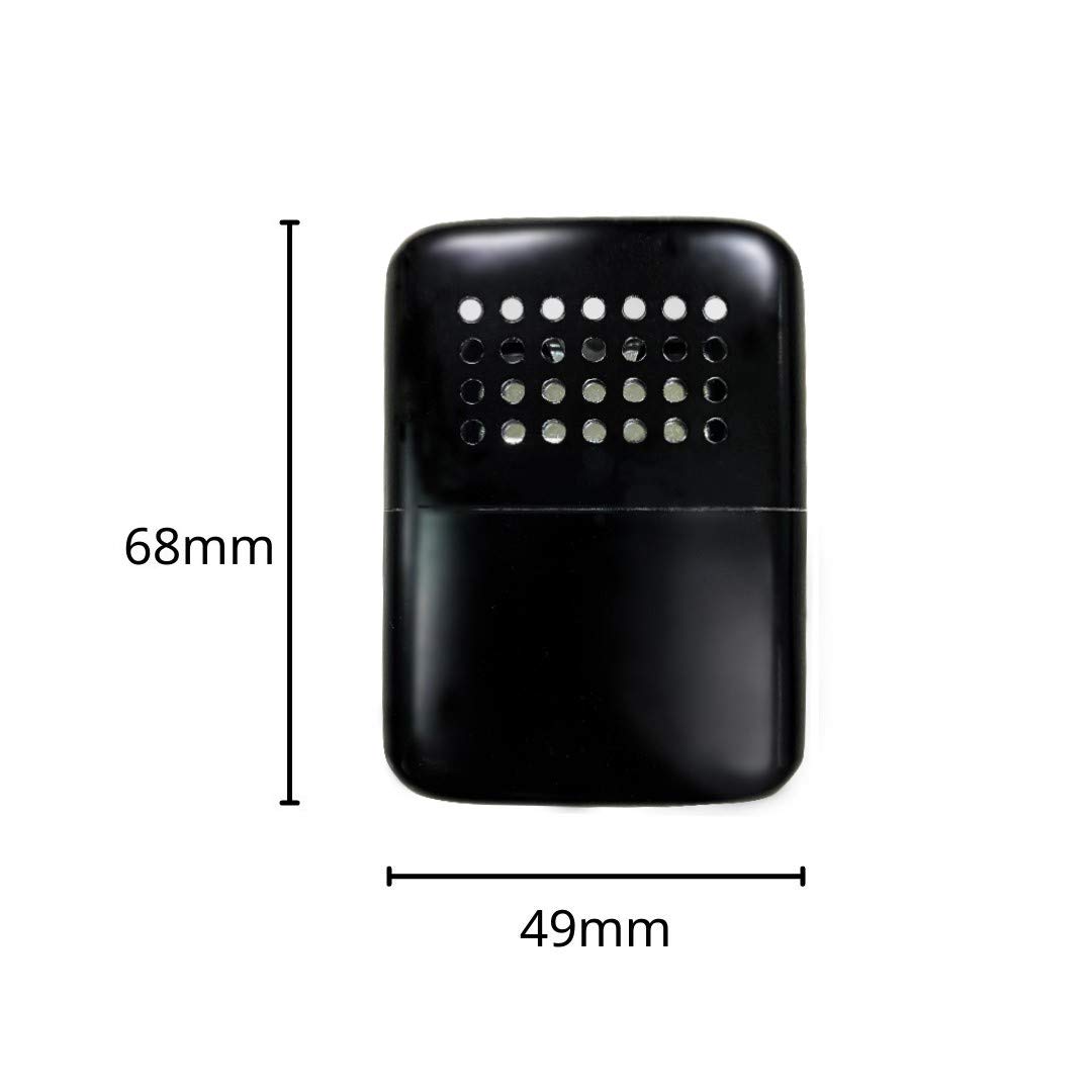 A-ONE 2 x Handwärmer (Schwarz 6,8 x 4,9 cm + Silber 10 x 6,6 cm) + 2 x Ersatz-Katalysator-Pad – Handwärmer für den Außenbereich, nachfüllbar, Metall-Taschenwärmer