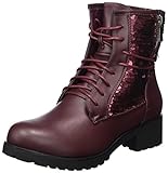  Fritzi aus Preussen Damen Gardi Worker Sequin Combat Boots, Rot (Bordeaux), 40 EU