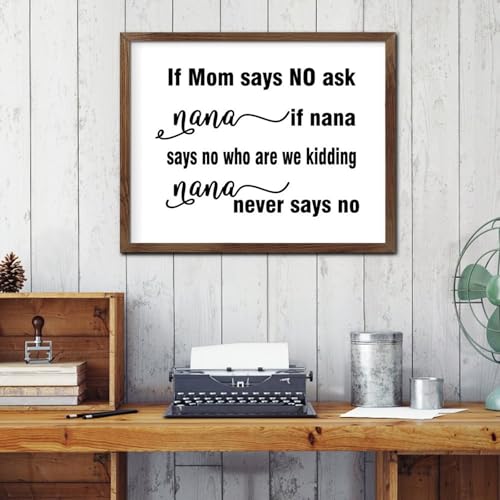 Panneau mural bois citation Ask Nana cadre déco chambre 40x50 cm