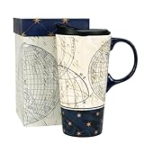 Topadorn Ceramic Travel Mug Coffee Cup with Sealed...
