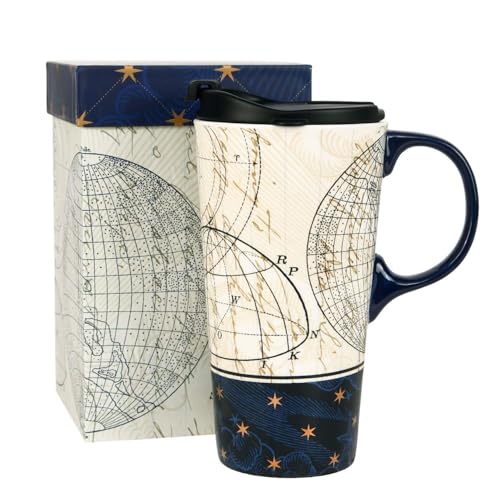 Topadorn Ceramic Travel Mug Coffee Cup with Sealed...