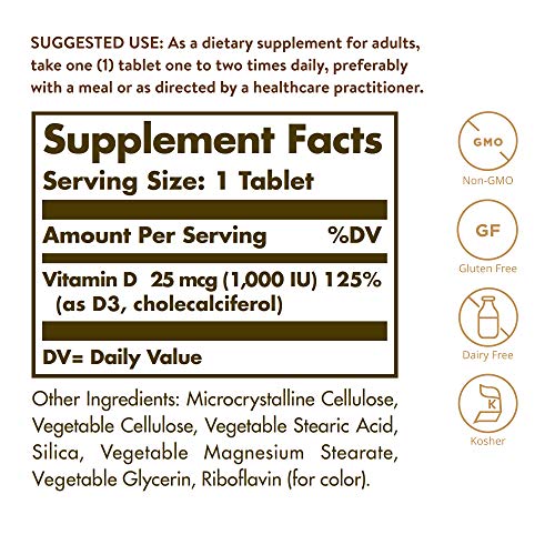 Solgar Vitamin D3 (Cholecalciferol) 25 MCG (1000 IU), 180 Servings - image 2