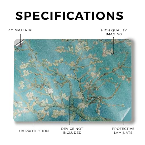 Image of Glossy Glitter Laptop Skin Compatible with Surface Laptop 7 15 inch (2024) - Almond Blossom - Premium 3M Vinyl Protective Wrap Decal Cover - Easy to Apply | Crafted in The USA by MightySkins