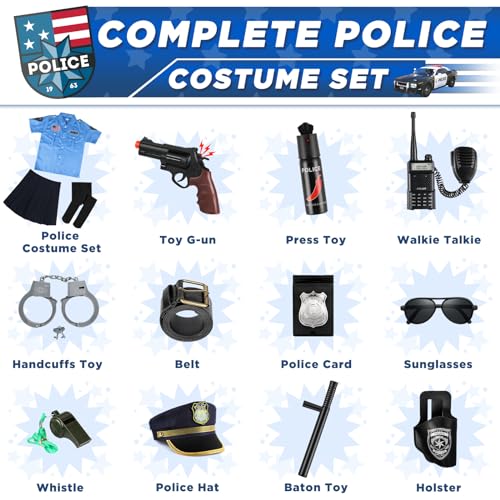 Disfraz Completo Policía Niñas Talla Medium 3-12 Años miniatura 6