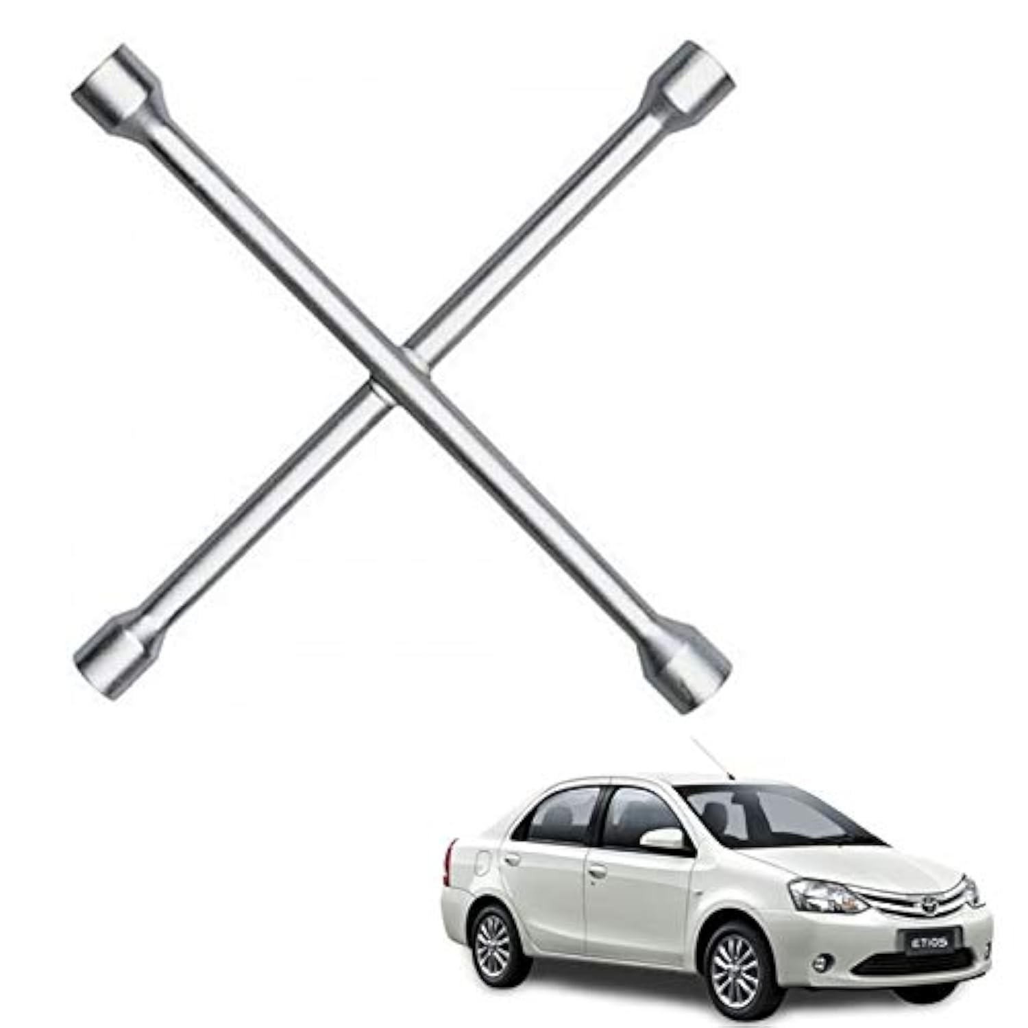 Autokaar 4 Way Car Tyre Screws Wrench Wheel Pana Spanner (17 x 18 x 19 x 21 mm) for Toyota Etios