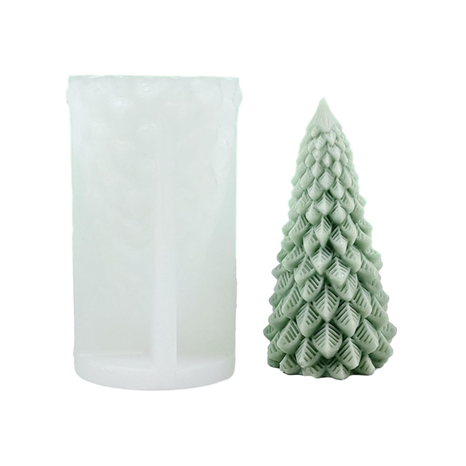 Alksubbm 3D Christmas Tree Silicone Mold Christmas Atmosphere Decorative Resin Plaster Mold Soap Making Holiday Molds