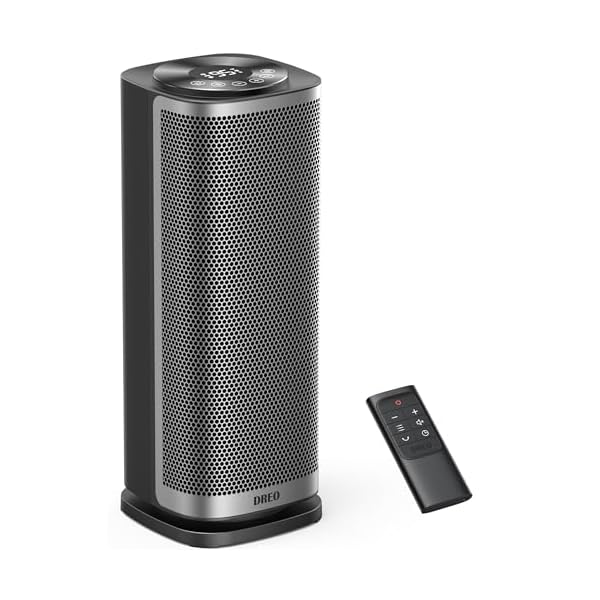 Dreo Space Heater for Bedroom, 70 ° Oscillation, Fast Heating Ceramic Electric with Digital Thermostat, Remote Control, 1-12H Timer, Overheat Protection, Safety Heater for Indoor Use Large Room