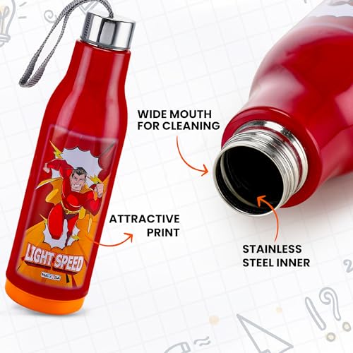 Image of Nayasa Whip 900 ml Insulated Inner Steel Water Bottle | Wide Mouth Leakproof Bottle | BPA-Free Durable Water Bottle | Red