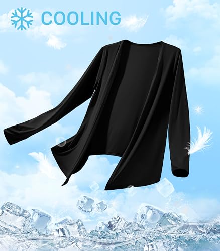 Women's UPF 50+ Sun Shirt Long Sleeve UV Sun Protection Shirts Lightweight Cardigan for Women with Pockets SPF Swim Cover Up2