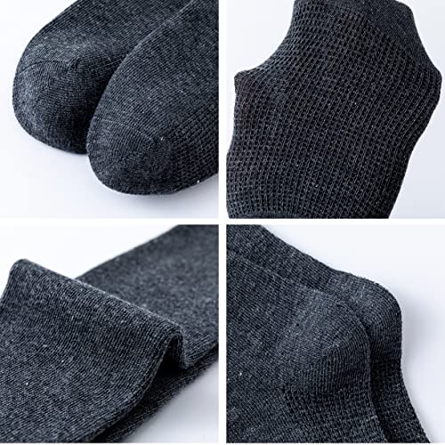 Marchare Girls Knee High Socks Kids Boys School Uniform Seamless Cotton Socks Stockings White Black Grey 3/6 Pack4