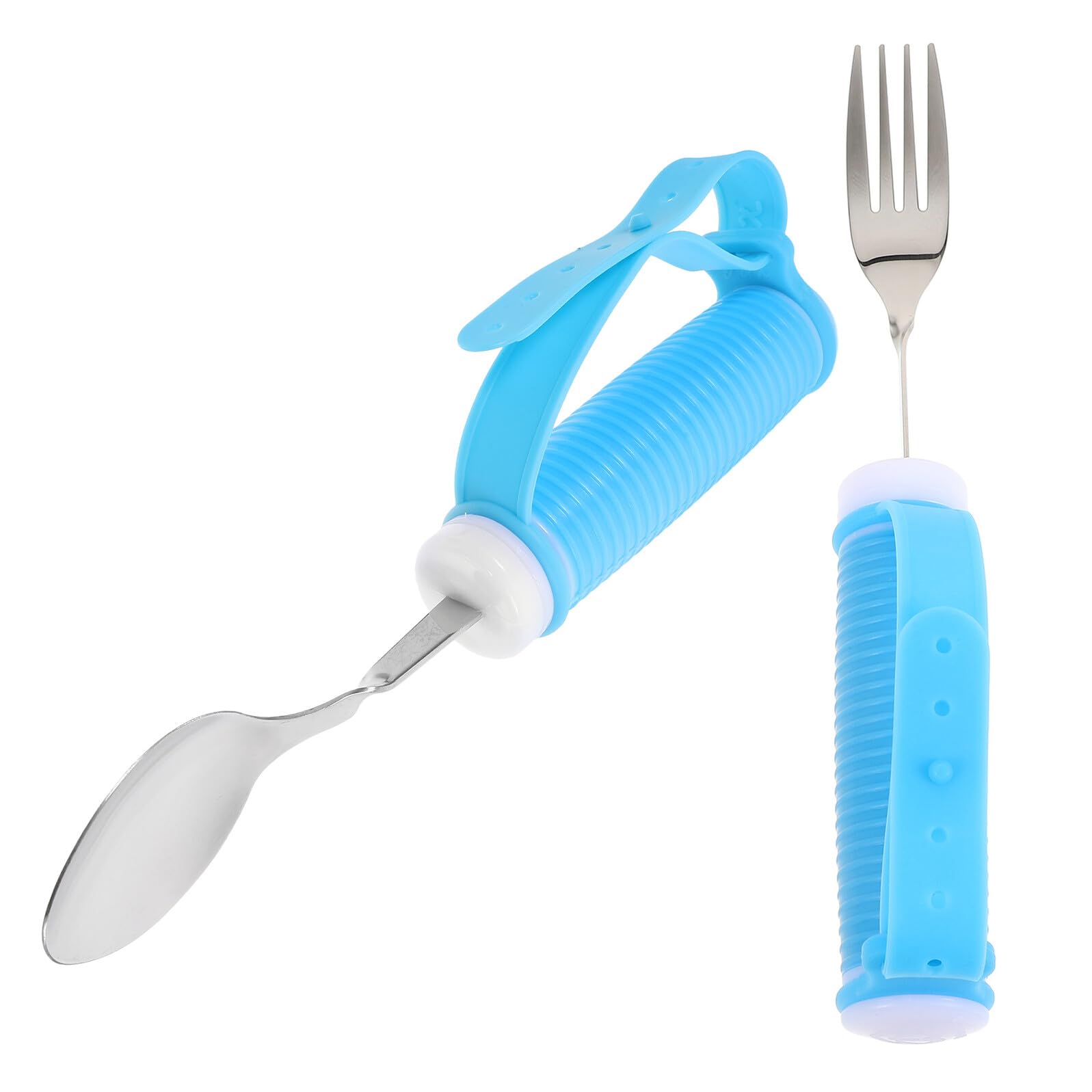 COLLBATH Cucchiaio Per Alimentazione Riabilitativo Posate Per Disabili Cucchiaio Anti-Vibrazione Per Anziani Forchetta Stoviglie Per Anziani Posate Per Disabili