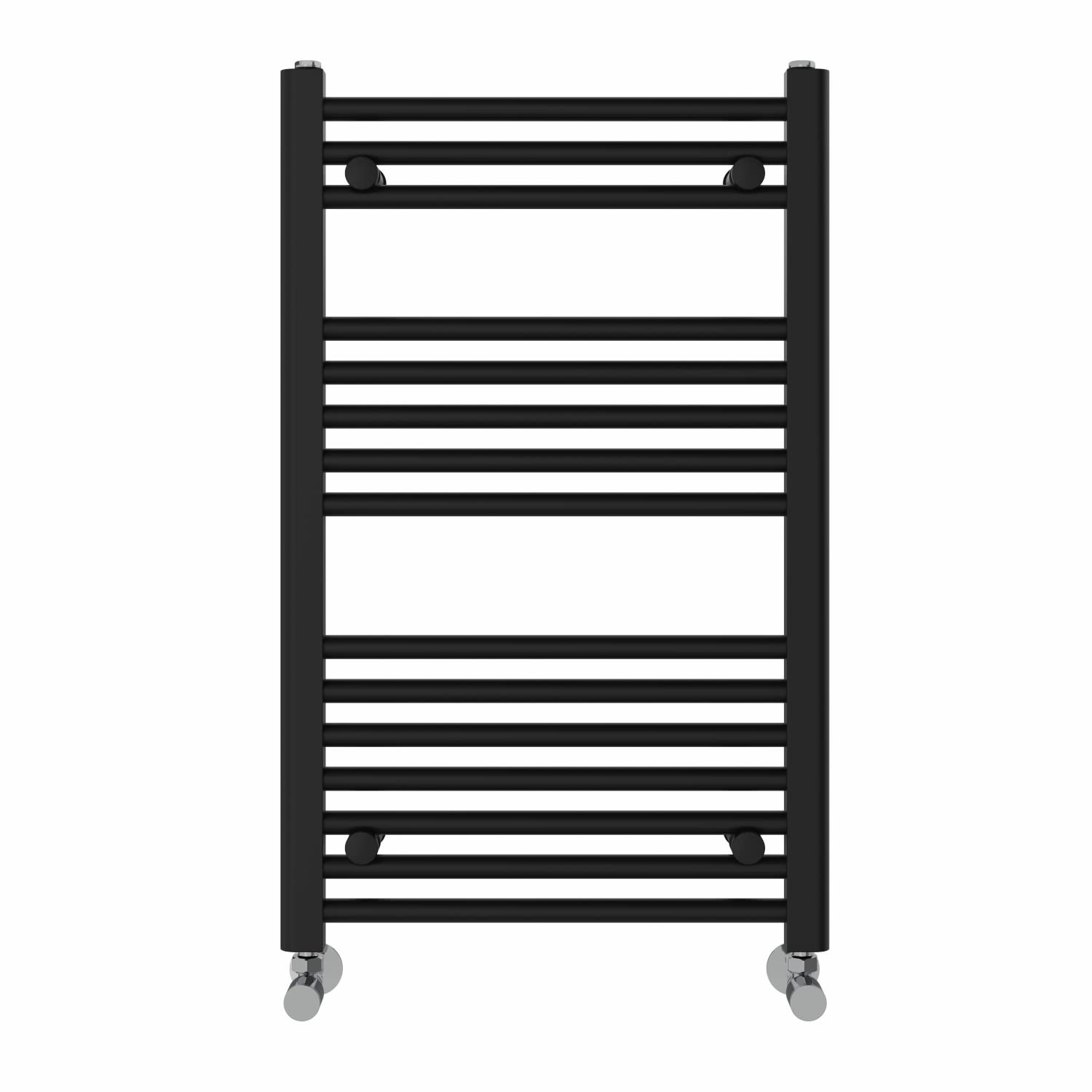 NRG 800 x 500mm Black Straight Heated Towel Rail Radiator