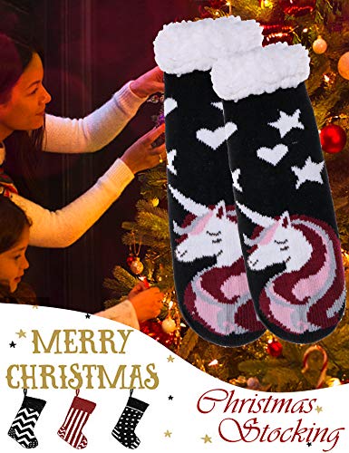 Image of MOGGEI Girls Slipper Fuzzy Socks Kids Boys Fluffy Fleece Lined Warm Plush Sherpa Winter Child Home Socks