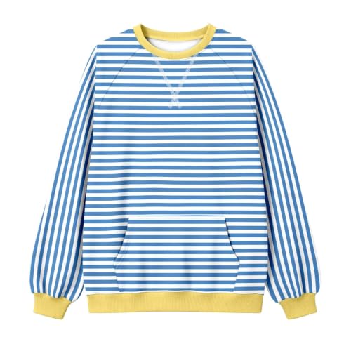 Generic Womens Striped Crewneck Long Sleeve Sweatshirt Casual Soft Fall Top - image 4