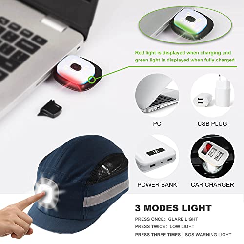 Greendevil Safety Bump Cap Hat With Led Lighting Baseball Cap Style Safety Hat Breathable Lightweight Hard Hats For Men Women Usb Rechargeable Headlamp Bump Hat Navy Blue #TOP5