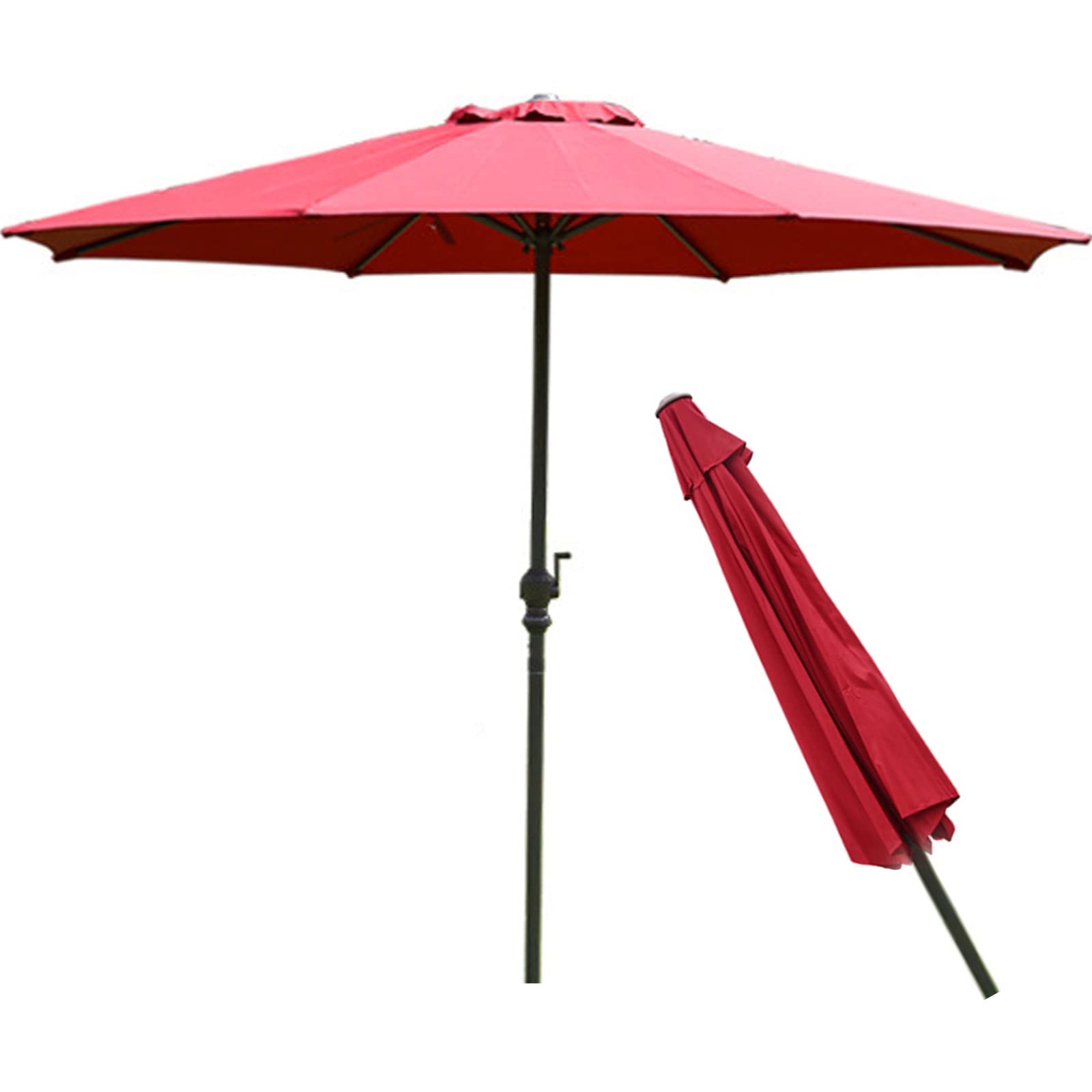 HCZKIUJY Garden Umbrella Parasol 1Pcs Protection Sunshade Umbrella,Garden Sun Parasol,With 8 Sturdy Ribs,Ideal For Commercial And Residential Use,Sun Protection Windproof Sunscreen Vent (Red 118inch)