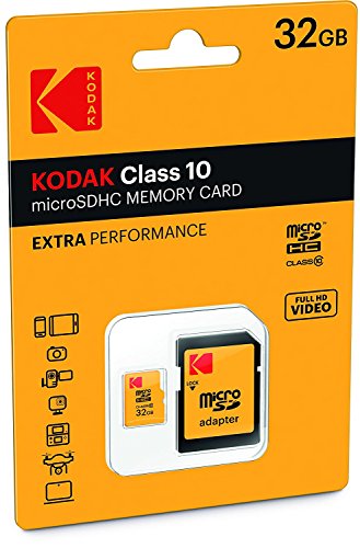 KODAK 32GB Class 10 MicroSD Memory Card with SD Adapter