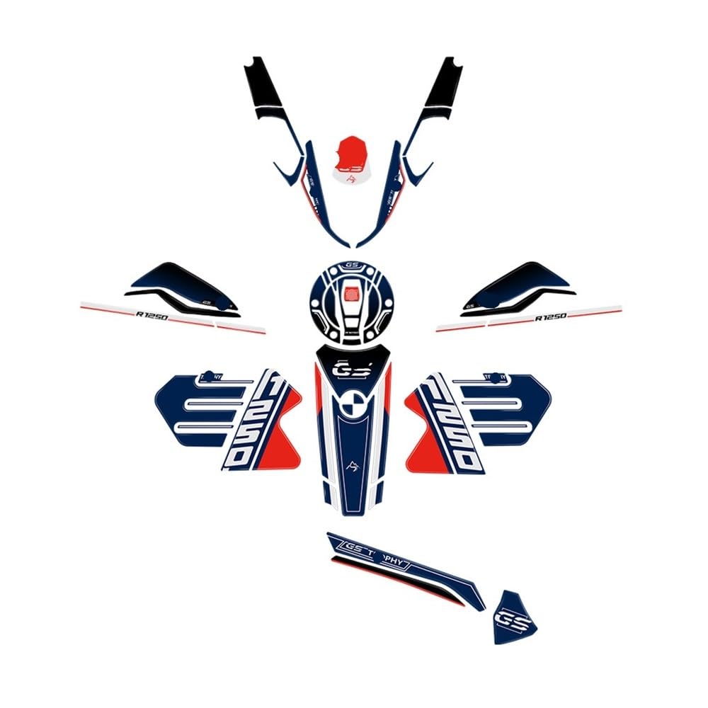Rlqybiukt Ad T Kit Tank Pads For R 1250 Gs For Adventure For Trophy 2021 2022 2023 Motorcycle Epoxy Resin Sticker Kit