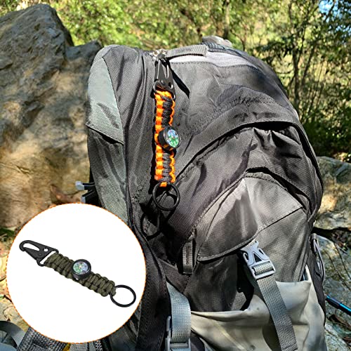 PATIKIL Paracord Keychain, Braided Lanyard Key Clip Holder Leather Belt Survival Keychains with Compass for Keys Men, Women, Green - Image 4