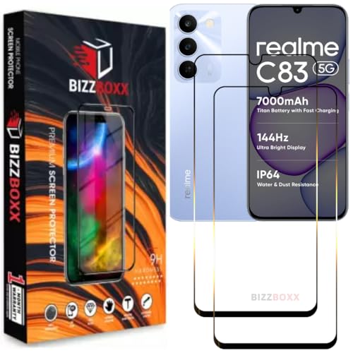 Image of Screen Guard For realme C83 5G Tempered Glass Screen Protector Guard - HD Clarity, Anti-Fingerprint Temper Guard (For realme C 83-6.8 inch) With Installation Kit - Pack of 2
