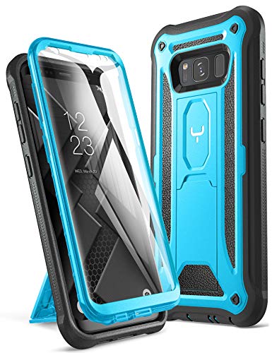 YOUMAKER Kickstand Case for Galaxy S8, Full Body with Built-in Screen Protector Heavy