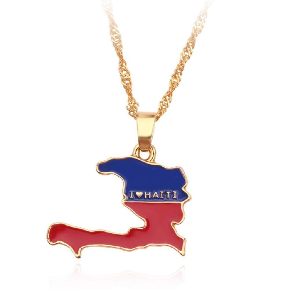 AskanaFashion Unisex Country Country's Flag Map Gold Pendant Necklaces