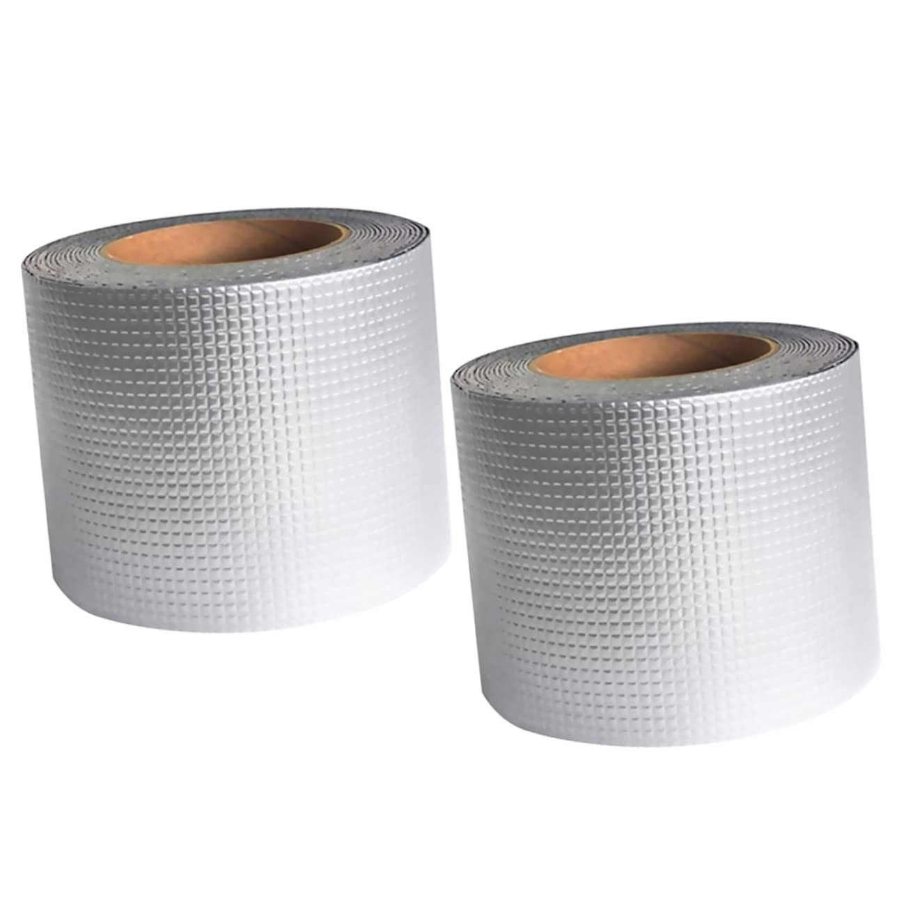 IMIKEYA Nastro Sigillante Butilico 2 Pezzi Alluminio Argento, Nastro Professionale per Riparazione e Tenuta su Superfici Marmo e Finestre, 5Cm X 5m