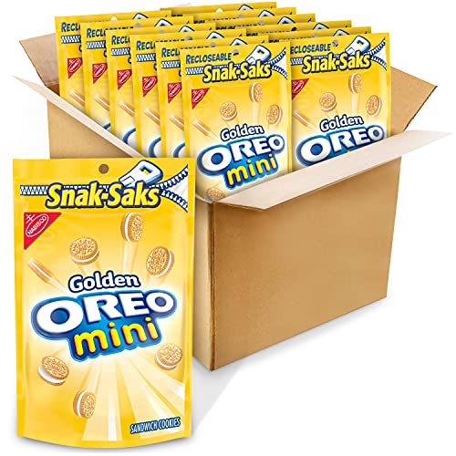 OREO Mini Golden Sandwich Cookies, Snack Pack, 8 oz Snak-Sak