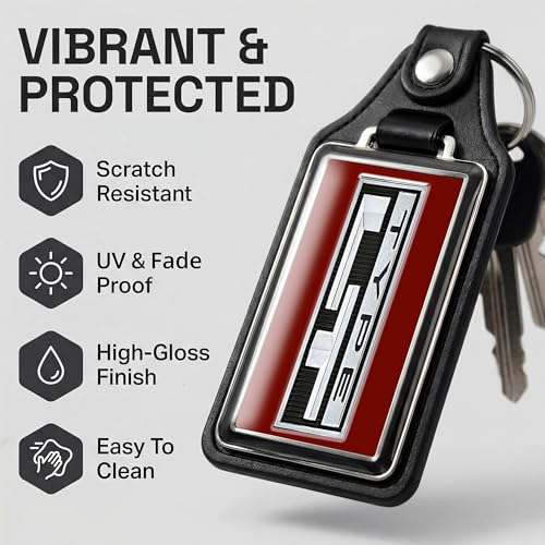 Image of Brotherhood Car Key Chain for Camaro - Classic Models Keychain for Men and Women Gift Key Ring - Dark Red - Type LT