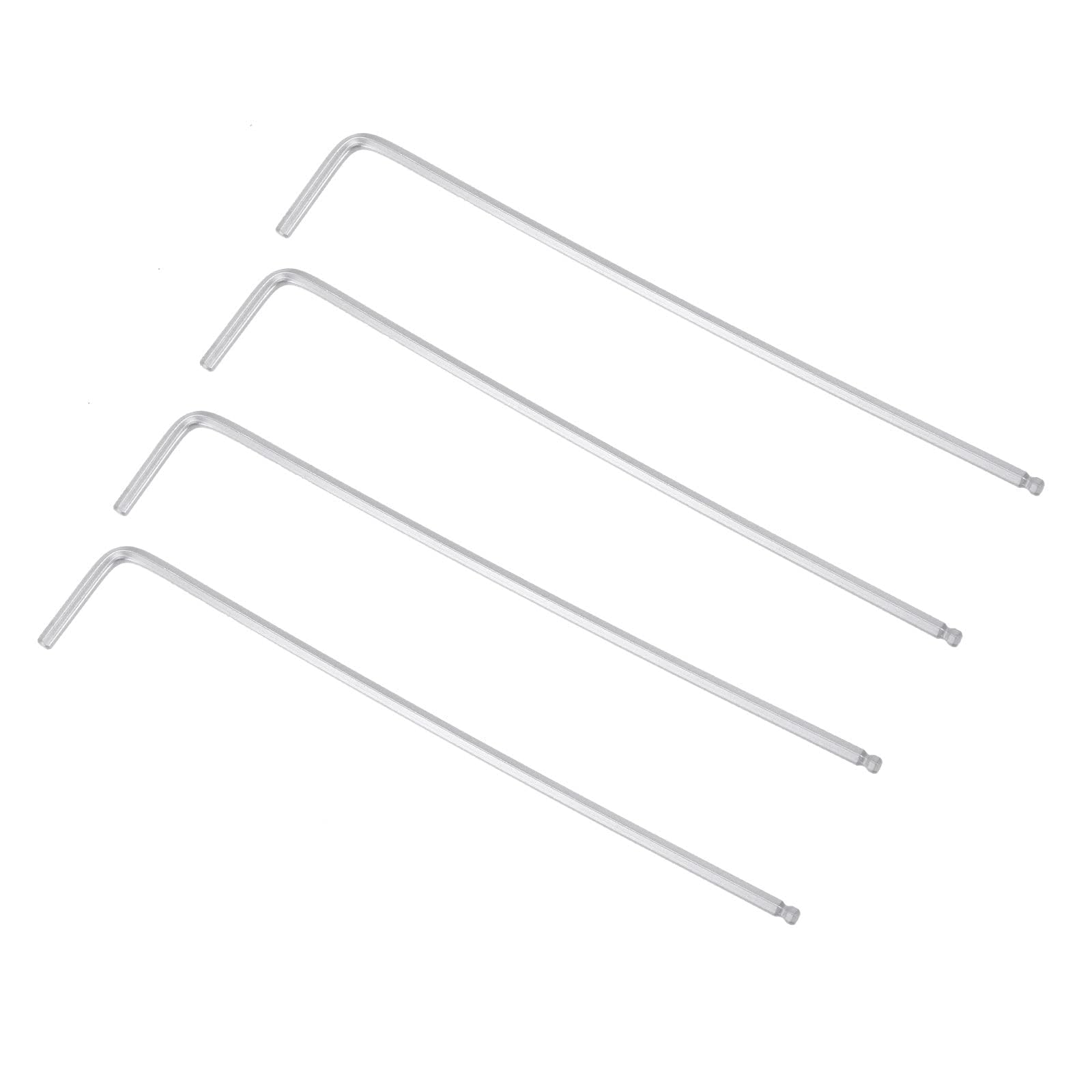 TOP-VIGOR 4Pcs 3/32" Ball End Hex Key Wrench, L Shaped Long Arm Allen Key for Household DIY, Professional Machine Repairing, CR-V