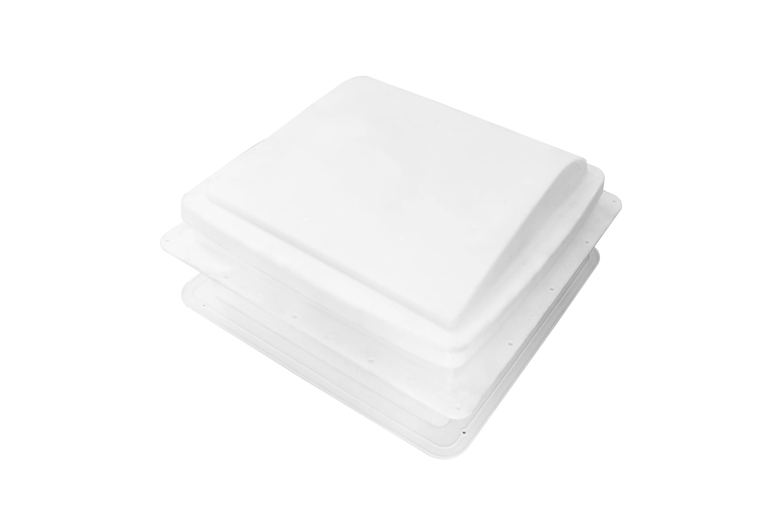 Claraboya de Techo para Autocaravana 12V con Ventilador y Motor, 43R Tapa Blanca 280 x 280 mm, Ventilación Compacta para Baño, Ducha, Camper, Caravana y RV