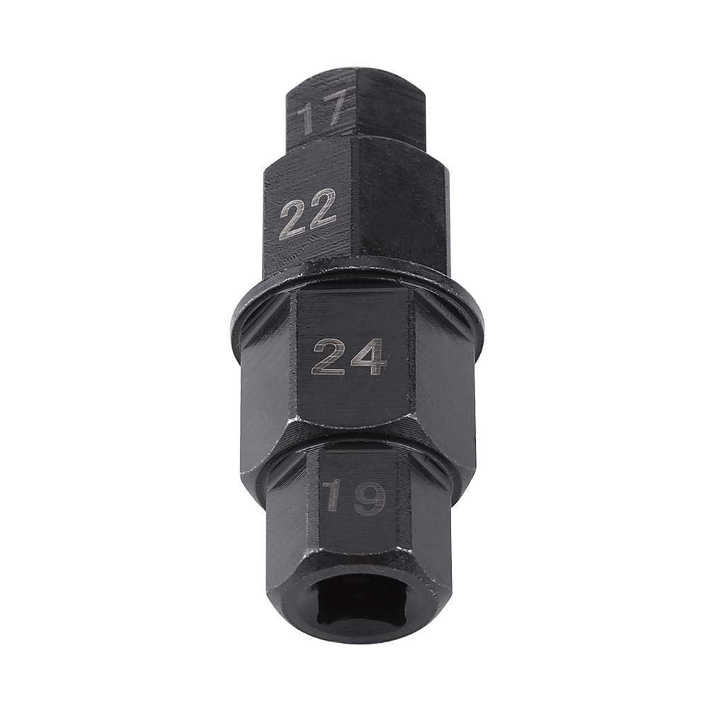 Strumento per Rimozione Assale Anteriore Moto, Adatto per Assi da 17/19/22/24 mm, Metallo Nero