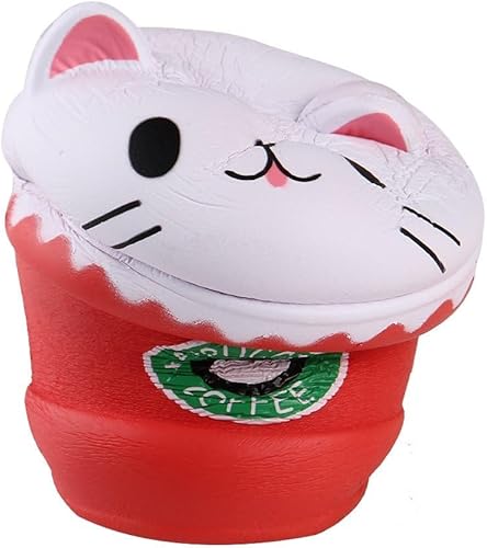 Miniatura 8 de Anboor Juguete de comida blanda de 5.3 pulgadas, suave taza de café para gatos, bola de alivio de estrés Kawaii para TDAH para niños y adultos,