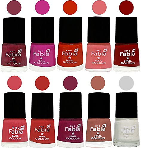 Image of ALL IN ONE (PACK OF 10), Long Lasting Glossy Nail Polish, 6 ml Each, All Vibrant Colours,02297