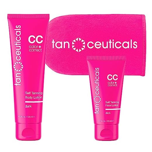 Tanceuticals Body + Face Self Tanning Lotion Kit, Dark Shade