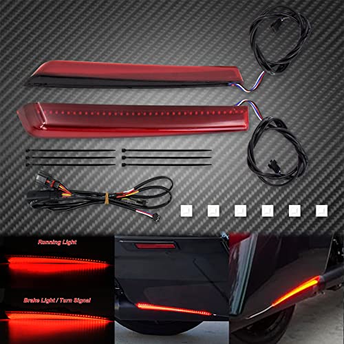 Luz LED para alforjas traseras de motocicleta: luz de marcha, freno y intermitente para Harley Touring (lente roja), modelos 2014-2023 miniatura 6